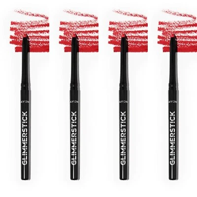 NEW Avon Glimmersticks Retractable Lip Liner  / RUBY SHOCK / SET OF 4 - Image 1 of 4