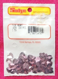 1pk 100pc Small Pink Hearts Aluminum Craft Embellishments 3/8" Sulyn Industries - Picture 1 of 1