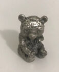 Teddy Bear Pewter Figurine 1.5? Tall Miniature Metal Silver