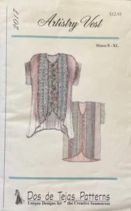 "Chaleco artístico"" Dos de Tejas patrones costura patrón artesanal 2017 sin cortar s-m-l-xl - Imagen 1 de 2