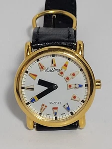 Vintage Eastman Quartz Wrist Watch Leather Band UNTESTED - Picture 1 of 6