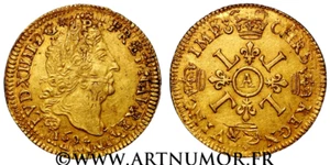 LOUIS XIV - LOUIS D'OR AUX 4 L, 1694 RF. A PARIS - Picture 1 of 1