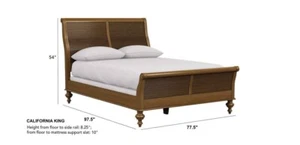 Ethan Allen British Classics Cal King KINGSTON Sleigh Bed RARE #366 Brownstone - Picture 1 of 20