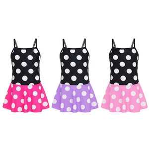 Kids Girls Swimsuit Holiday Beachwear Seaside Swimwear Pleated Tankini A-line - Picture 1 of 34