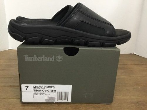 Timberland Roslindale Slide sandalo uomo in pelle stile #TB0A1OWG nero