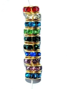 wholesale AAA GOLD faceted glass crystal rondelle spacer beads of 8 mm, 9 colour - Picture 1 of 20