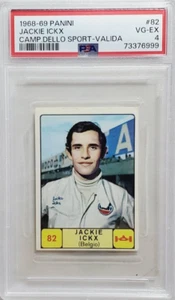 1968 Panini Campioni Dello Sport #82 Jackie Ickx Rookie Card RC PSA 4 Valida F1 - Picture 1 of 2