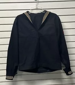 VTG 1940s WW2 US Navy Coast Guard Blue Wool Uniform Cracker Jack Sailor 2 Pc 36L - Picture 1 of 20