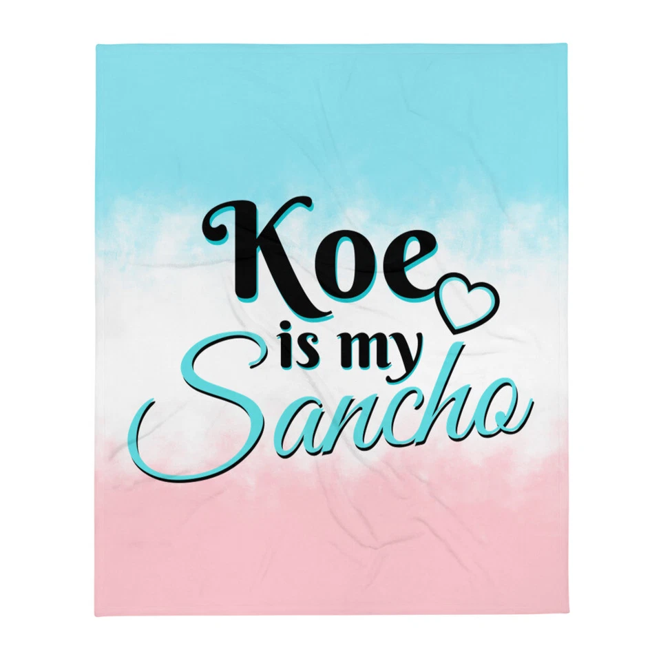 Manta Koe Is My Sancho súper suave 50x60 rosa/blanco/turquesa tie dye Foto 1 de 1