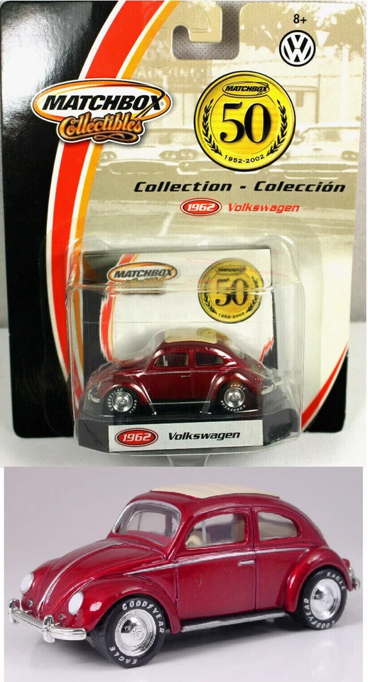 MATCHBOX COLLECTIBLES VW KÄFER BEETLE BUG 50 ANNI (2001) IMBALLO ORIGINALE/MOC - ROSSO - Immagine 1 di 4