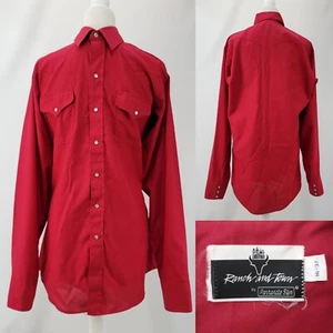 Camisa de vestir Ranch and Town By Panhandle ajustada para hombre 16-37 Western roja perla broches de presión - Imagen 1 de 10