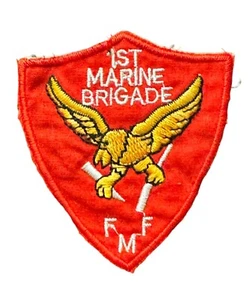 Parche USMC 1ª Brigada de Marines Flota FMF Fuerza de Marines Guerra de Vietnam Original - Imagen 1 de 3