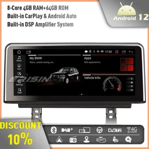 10.25" CarPlay Android 14 Car Stereo GPS DAB+ BMW 3/4 Series F30 F31 F34 F32 F33 - Picture 1 of 12