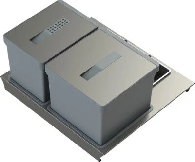 TECNOINOX Pattumiera Differenziata per Cassettoni 2 Contenitori L 60 cm - T2