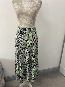 H&M Floral Floaty Panelled Midi Skirt UK 16 Multicoloured Mix - Picture 1 of 4