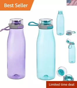 2-Pack BPA-Free 24-Ounce Sports Water Bottles with Leak-Proof Action Lid - Picture 1 of 8