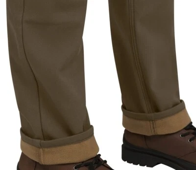 Всепогодные винтажные мужские холщовые брюки с флисовой подкладкой, зеленые - Изображение 1 из 4