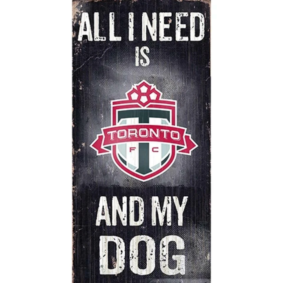 Toronto FC Soccer and Dog Wood Sign [NEW] MLS Man Cave Den Wall Foto 1 de 1