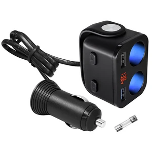 Auto KFZ 2-Fach USB Handy Adapter Zigarettenanzünder Verteiler Buchse Steckdose - Bild 1 von 9