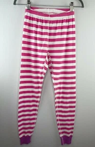 Hanna Andersson Pink White Purple Trim Cotton Long John Pajama Skinny Pants XS - Picture 1 of 4
