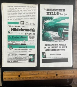dd Vintage 1975 HOOSIER South Central INDIANA Tourist Guide KARTEN Lot von ZWEI - Bild 1 von 2