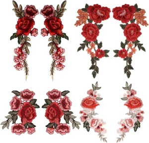 8 Pieces Multifarious Embroidery Lace Flower Applique Sew on Patches DIY Collar - Picture 1 of 7