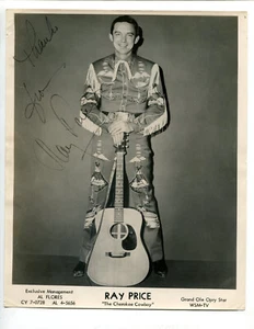 Ray Price, The Cherokee Cowboy Signed Photo, with Guitarist Van Howard Signature - Picture 1 of 9
