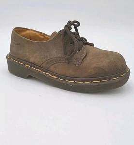 Children's Original Dr Martens Brown Suede Lace Up Oxfords Sz 1 - Picture 1 of 8
