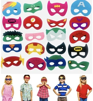 Superhero Felt Masks Party Favor Cosplay Toy Boys & Girls Avengers 20 assorted - Image 1 of 4