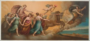 GUIDO RENI Antq XRare cPrincipios de 1900 Cromolito Diosa del Amanecer AURORA y Apolo - Imagen 1 de 1