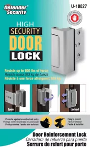 Door Lock Security Defender U10827 Reinforcement 3" Satin Nickel Anodized Finish - Picture 1 of 5