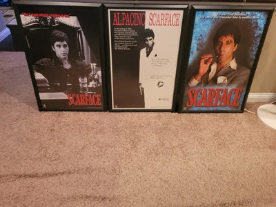 5 件老式/复古 Scarface 带框海报适用于媒体/剧院房间。  — 第 1/4 张图片