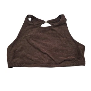 Curves in Combat Boots Womens Sz XXL High Neckline Sports Bra Solid Brown - Picture 1 of 4