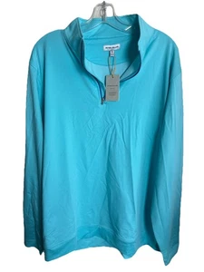 Peter Millar Crown Sport Womens Golf Pullover Top XL Green Blue 1/4 Zip New - Picture 1 of 7