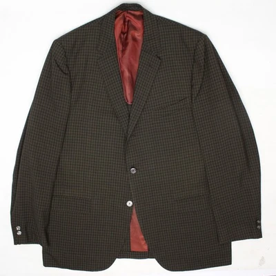 Abrigo Deportivo De Colección Palm Beach Resortweave Para Hombres 44L Marrón Verde Chaqueta a Cuadros EE. UU. Trad Foto 1 de 4