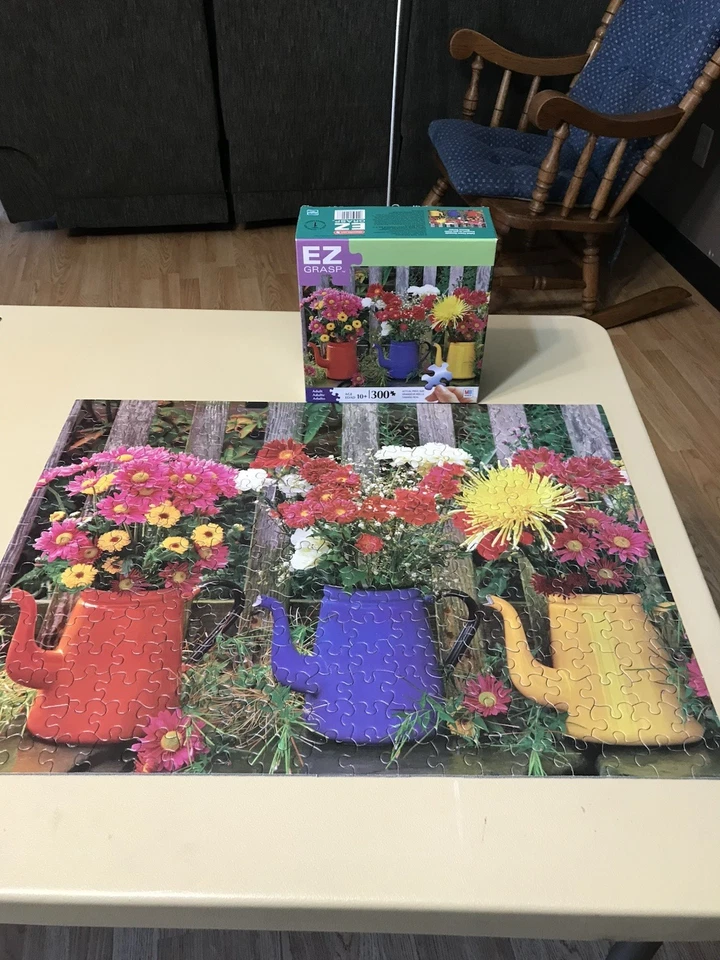 MB EZ Grasp Potted Flowers Bouquet 300 Pc Puzzle 100% Complete - Image 1 of 1