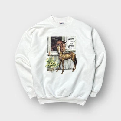Sudadera De Colección Años 90 Horse Lovers Are Stable People, Western Country Vaquera, M Foto 1 de 4