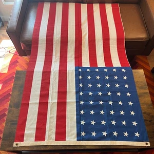 Vintage 48 Star US Flag 35" x 59" United States America USA - Picture 1 of 7