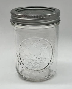 Ball Fruit Embossed Clear Glass Canning Jar Preserves with Lid 6 Oz - Picture 1 of 8