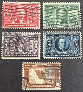 US 1904 Sc# 323-327 Set of 5 Used Stamps Louisiana Purchase Expo - Picture 1 of 2