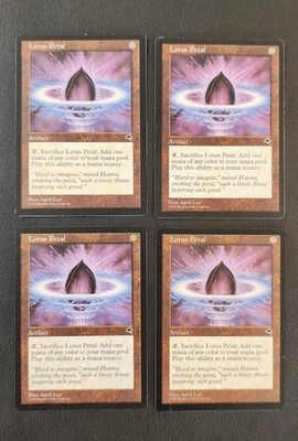 Lotus Petal English Magic the Gathering Set of 4 Tempest NM Used - Image 1 of 4