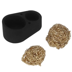 Soldering Iron Tip Cleaner Brass Cleaning Wire Holder Double Ball Accessory - Picture 1 of 22