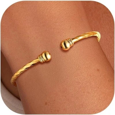 Brazalete U7 Unisex Simple Oro Real 18K Platino Chapado A. Basic  Foto 1 de 4