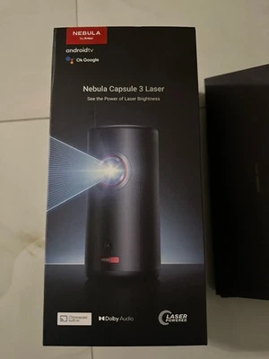 Nebula Anker Capsule 3 Laser 1080p Smart WLAN Mini Beamer Black Portable Beamer - Bild 1 von 2