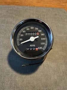 Early Harley-Davidson Cable-driven Speedometer NEW w/o Box - Bild 1 von 6