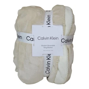 Calvin Klein Modern Reversible Plus King Blanket 108" x 90" Soft Cozy Polyester - Picture 1 of 9