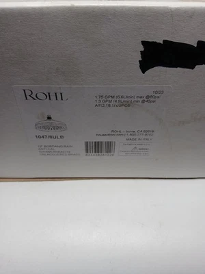 Rohl 1037/8ULB Bordano Rain Shower Head, 1.8 GPM - Unlacquered Brass - Image 1 of 4