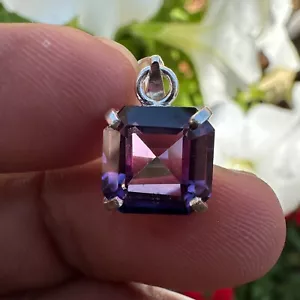 Colgante de zafiro púrpura natural de 10 quilates - Piedra preciosa certificada en plata maciza 925 - Imagen 1 de 5
