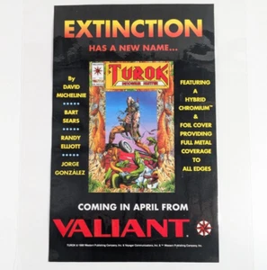 1993 Turok Dinosaurier Jäger Tapfere Werbung | Vintage laminiert 9 x 11,5" Comic Dekor - Bild 1 von 6