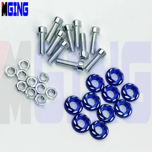 BILLET ALUMINUM CNC FENDER BUMPER WASHER BOLT ENGINE FLOWER BAY DRESS UP KIT L - Picture 1 of 4